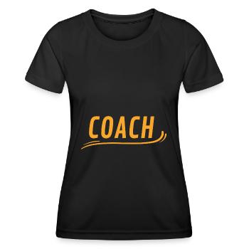 coach fußball sport gym fitness geschenk spruch - Frauen Funktions-T-Shirt - Schwarz - Vorne - AI Model Female 172 light (172cm)