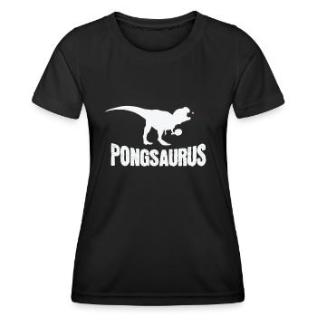 Table Tennis Dinosaur Rex Pongsaurus - Women's Functional T-Shirt - black - Front - AI Model Female 172 light (172cm)