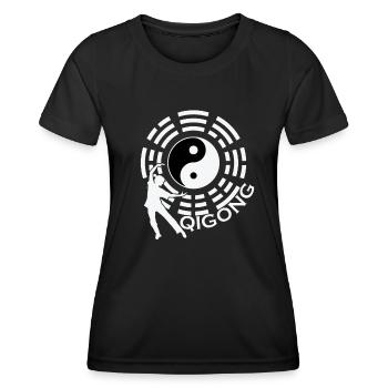 Qigong Yin und Yang - Frauen Funktions-T-Shirt - Schwarz - Vorne - AI Model Female 172 light (172cm)