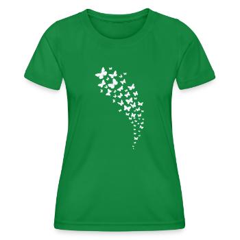 beautiful butterfly swarm - Women's Functional T-Shirt - kelly green - Front - AI Model Female 172 dark (172cm)