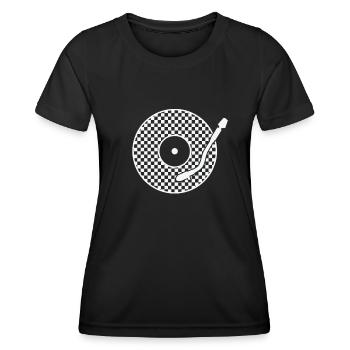 Ska Vinyl Record Jazz Music Style - T-shirt sport Femme - noir - Devant - AI Model Female 172 light (172cm)