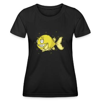 Cowfish Longhorn Suitcase Aquarium - Women's Functional T-Shirt - black - Front - AI Model Female 172 light (172cm)