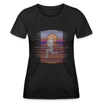Linien HIIT - Frauen Funktions-T-Shirt - Schwarz - Vorne - AI Model Female 172 light (172cm)