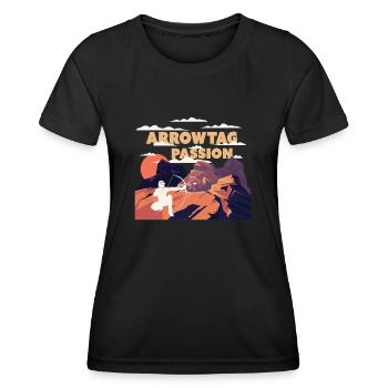 Arrowtag Passion - Frauen Funktions-T-Shirt - Schwarz - Vorne - AI Model Female 172 light (172cm)