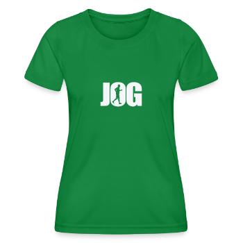 Jog Jogging Fitness Sports Running - Women's Functional T-Shirt - kelly green - Front - AI Model Female 172 dark (172cm)
