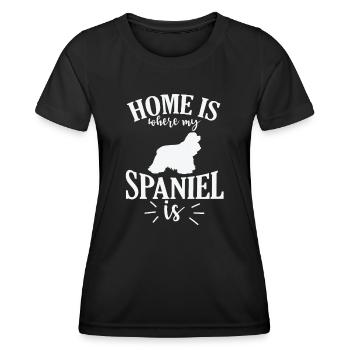 Home is where my Spaniel is Cockerspaniel Hund - Frauen Funktions-T-Shirt - Schwarz - Vorne - AI Model Female 172 light (172cm)