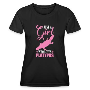 Just a Girl who loves Platypus Schnabeltier - Women's Functional T-Shirt - black - Front - AI Model Female 172 light (172cm)