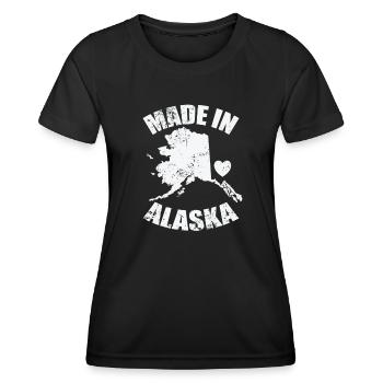 Fabriqué dans l’État de l’Alaska États-Unis Amérique - T-shirt sport Femme - noir - Devant - AI Model Female 172 light (172cm)