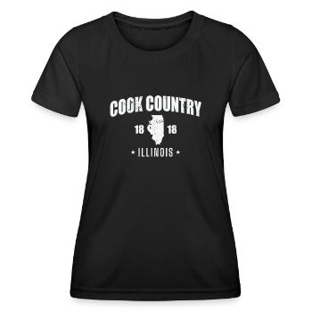 Illinois Cook Country 1818 USA America - Women's Functional T-Shirt - black - Front - AI Model Female 172 light (172cm)