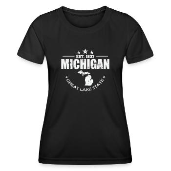 Michigan Est. 1837 Great Lake State USA - Women's Functional T-Shirt - black - Front - AI Model Female 172 light (172cm)