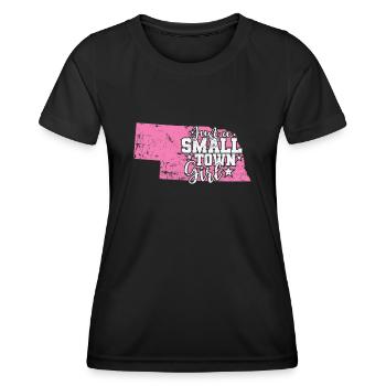 Nebraska Just a Small Town Girl USA America - Women's Functional T-Shirt - black - Front - AI Model Female 172 light (172cm)