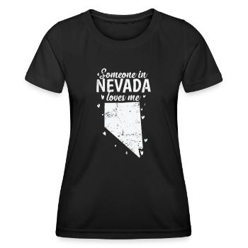 Nevada Someone in Nevada loves Me USA America - Women's Functional T-Shirt - black - Front - AI Model Female 172 light (172cm)