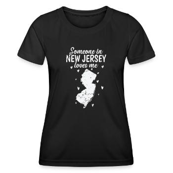 New Jersey Someone in New Jersey loves Me USA - Women's Functional T-Shirt - black - Front - AI Model Female 172 light (172cm)