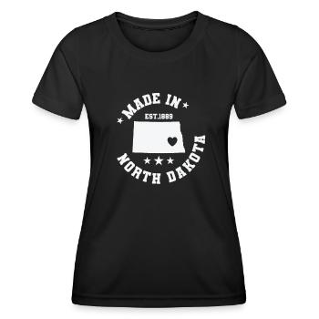 Made in North Dakota USA - Frauen Funktions-T-Shirt - Schwarz - Vorne - AI Model Female 172 light (172cm)