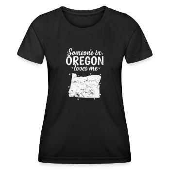 Oregon Someone in Oregon loves Me USA - Frauen Funktions-T-Shirt - Schwarz - Vorne - AI Model Female 172 light (172cm)