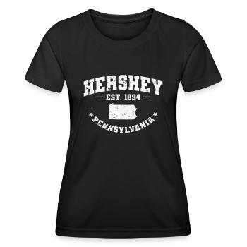 Pennsylvania Hershey Est. 1894 USA America - Women's Functional T-Shirt - black - Front - AI Model Female 172 light (172cm)