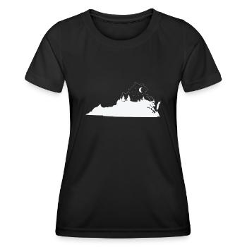 Virginia Kartenumriss mit Skyline USA - Frauen Funktions-T-Shirt - Schwarz - Vorne - AI Model Female 172 light (172cm)