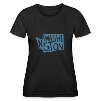 Washington USA Amerika Bundesstaat - Frauen Funktions-T-Shirt - Schwarz - Vorne - AI Model Female 172 light (172cm)