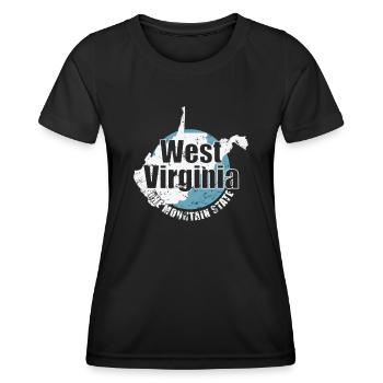 West Virginia The Mountain State USA - Frauen Funktions-T-Shirt - Schwarz - Vorne - AI Model Female 172 light (172cm)
