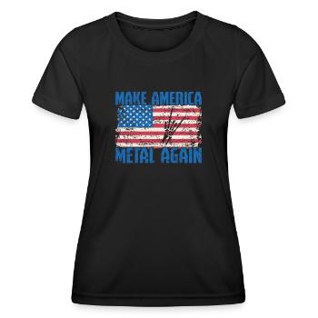 Make America Metal again Heavy Metal Musik - Frauen Funktions-T-Shirt - Schwarz - Vorne - AI Model Female 172 light (172cm)