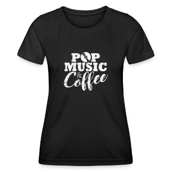 Stars de la musique pop et des chanteurs de café - T-shirt sport Femme - noir - Devant - AI Model Female 172 light (172cm)
