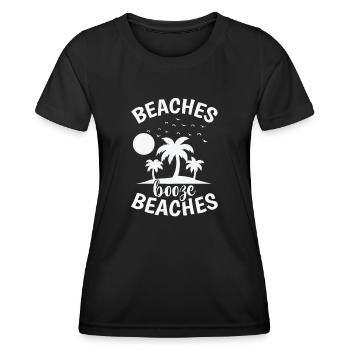 Plages Boire Plages Palmier Vacances - T-shirt sport Femme - noir - Devant - AI Model Female 172 light (172cm)