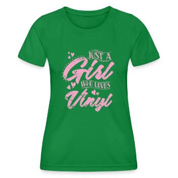 Juste une fille qui aime le disque vinyle - T-shirt sport Femme - vert - Devant - AI Model Female 172 dark (172cm)