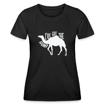 J’ai le dromadaire à bosse - T-shirt sport Femme - noir - Devant - AI Model Female 172 light (172cm)