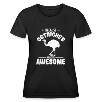 Because Ostriches are freaking Awesome Strauß - Frauen Funktions-T-Shirt - Schwarz - Vorne - AI Model Female 172 light (172cm)