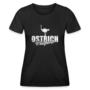 Ostrich Whisperer Laufvogel Strauß Umwelt - Frauen Funktions-T-Shirt - Schwarz - Vorne - AI Model Female 172 light (172cm)