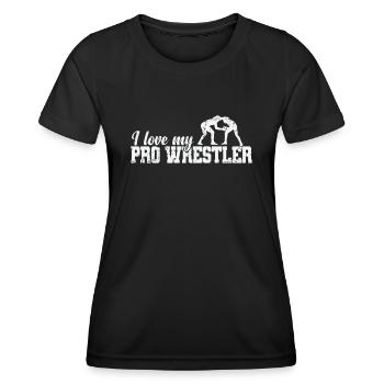 I Love my Pro Wrestler Showkampf - Frauen Funktions-T-Shirt - Schwarz - Vorne - AI Model Female 172 light (172cm)