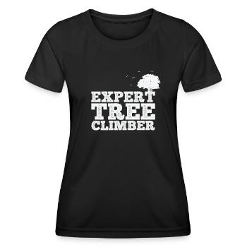 Expert Tree Climber Natur Wälder Blätter - Frauen Funktions-T-Shirt - Schwarz - Vorne - AI Model Female 172 light (172cm)