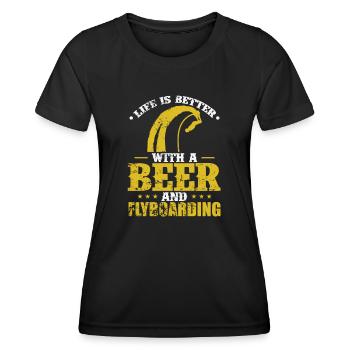 Life is Better with a Beer and Flyboarding - Frauen Funktions-T-Shirt - Schwarz - Vorne - AI Model Female 172 light (172cm)