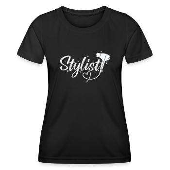 Styliste Coiffeur Profession Coupe de cheveux - T-shirt sport Femme - noir - Devant - AI Model Female 172 light (172cm)