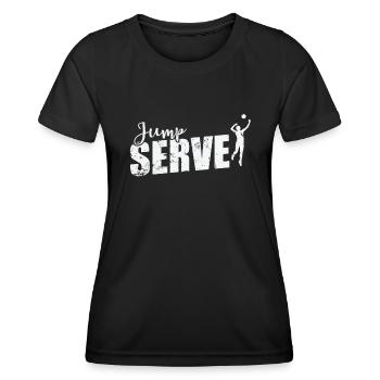 Jump Serve Volleyball - Frauen Funktions-T-Shirt - Schwarz - Vorne - AI Model Female 172 light (172cm)