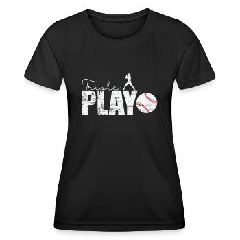 Triple Play Baseball - Frauen Funktions-T-Shirt - Schwarz - Vorne - AI Model Female 172 light (172cm)