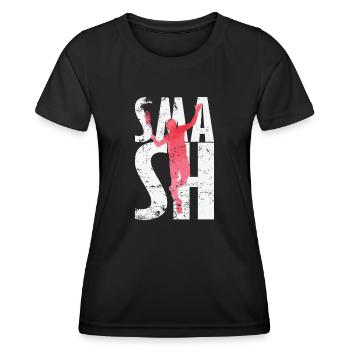 Smash Badminton - T-shirt sport Femme - noir - Devant - AI Model Female 172 light (172cm)