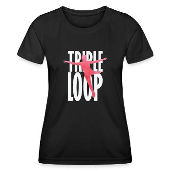 Triple Loop Eiskunstlauf - Frauen Funktions-T-Shirt - Schwarz - Vorne - AI Model Female 172 light (172cm)