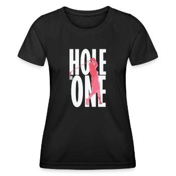 Trou dans un golf - T-shirt sport Femme - noir - Devant - AI Model Female 172 light (172cm)