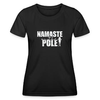 Namaste on the Pole Poledance Stange - Frauen Funktions-T-Shirt - Schwarz - Vorne - AI Model Female 172 light (172cm)