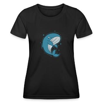 Rorqual bleu dans l’océan - T-shirt sport Femme - noir - Devant - AI Model Female 172 light (172cm)