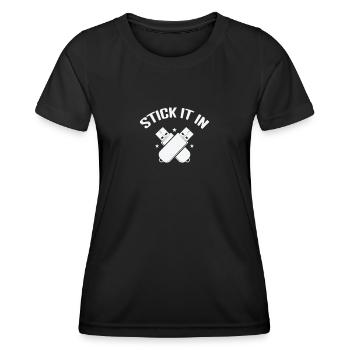 Collez-le dans le module de mémoire rétro de la clé USB - T-shirt sport Femme - noir - Devant - AI Model Female 172 light (172cm)
