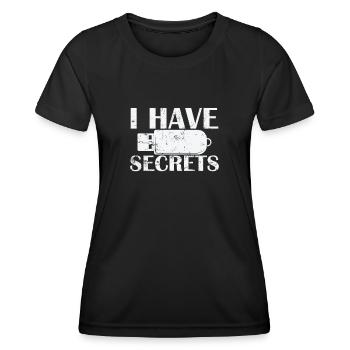 I have Secrets USB Stick Retrospeichermodul - Frauen Funktions-T-Shirt - Schwarz - Vorne - AI Model Female 172 light (172cm)