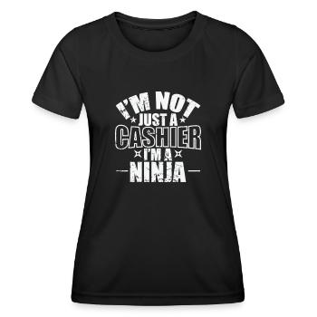 I'm not just a Cashier I'm a Ninja Beruf - Frauen Funktions-T-Shirt - Schwarz - Vorne - AI Model Female 172 light (172cm)