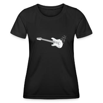 E-Gitarre Musik Musiknote - Frauen Funktions-T-Shirt - Schwarz - Vorne - AI Model Female 172 light (172cm)