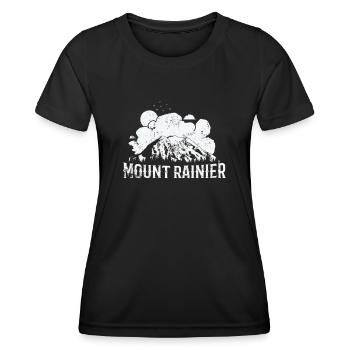 Mount Rainier Washington Cascade Range - Women's Functional T-Shirt - black - Front - AI Model Female 172 light (172cm)