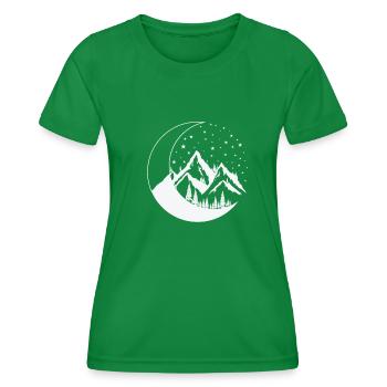 Montagnes et lune Ciel nocturne Orbe - T-shirt sport Femme - vert - Devant - AI Model Female 172 dark (172cm)