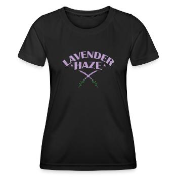 Arôme de jardin de plante Lavender Haze - T-shirt sport Femme - noir - Devant - AI Model Female 172 light (172cm)