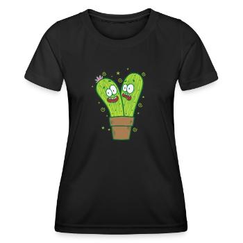 Cacti Plants Nature - Women's Functional T-Shirt - black - Front - AI Model Female 172 light (172cm)