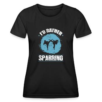 I' rather Sparring in Karate - Frauen Funktions-T-Shirt - Schwarz - Vorne - AI Model Female 172 light (172cm)
